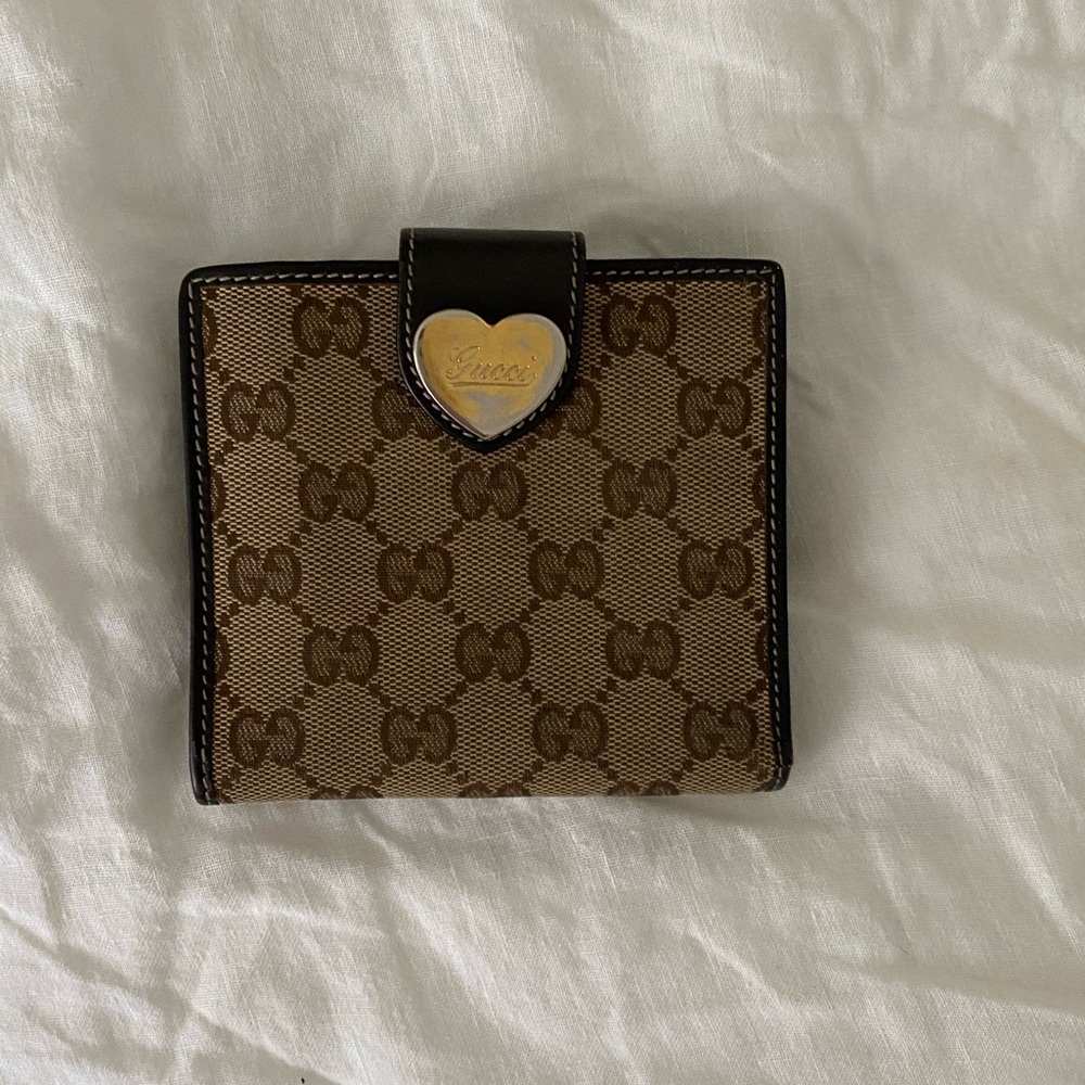 Gucci Brown Engraved Heart wallet
